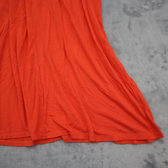 Dorothy Skirt Womens L Red Plain Mid Rise Flat Front Banded Waist Maxi Bottoms - Picture 13 of 14